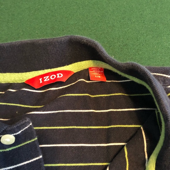 Izod Alternate Stripe Polo Shirt EUC - Picture 3 of 6